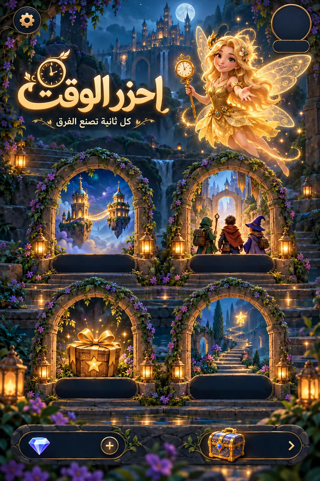 عالم القصور وبوابات الزمن في احزر الوقت